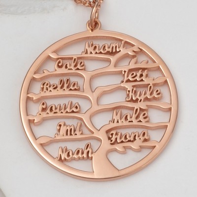 Personalised Family Tree Name Necklaces Anniversary Gift Ideas