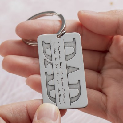 Father’s Day Gift Personalised Dad Puzzle Name Engraving Keychain