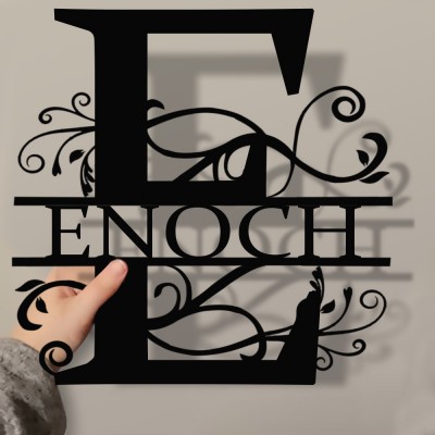 Personalized Family Name Metal Sign Monogram Home Wall Decor