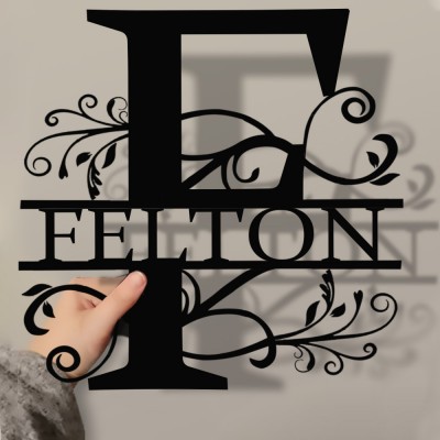 Personalized Family Name Metal Sign Monogram Home Wall Decor