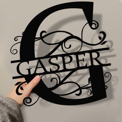 Personalized Family Name Metal Sign Monogram Home Wall Decor