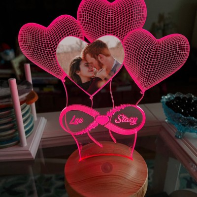 Personalised 3D Illusion Night Photo Light Romantic Home Decor Valentine's Day Gift Ideas