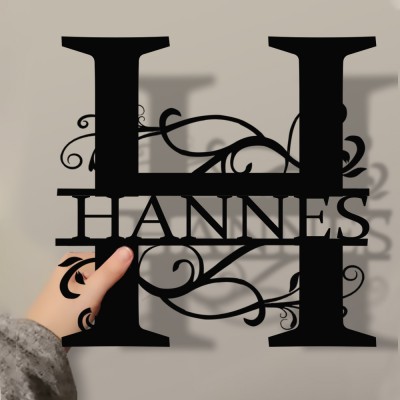 Personalized Family Name Metal Sign Monogram Home Wall Decor
