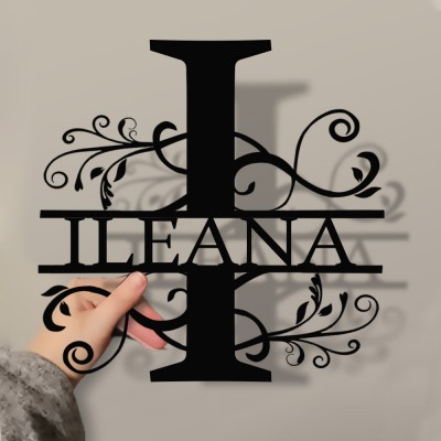 Personalized Family Name Metal Sign Monogram Home Wall Decor