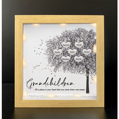 Personalized Family Tree Grandchildren Name Frame Home Decor For Grandma