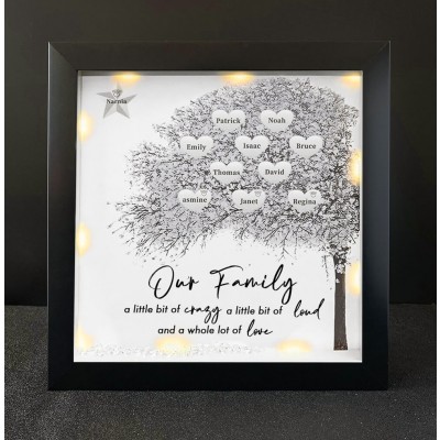 Personalized Family Tree Name Black Frame Home Decor