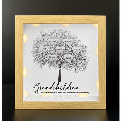 Personalized Family Tree Grandchildren Name Frame Home Decor For Grandma
