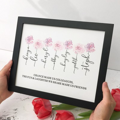 If Friend Were Flowers Frame Name Sign Personalized Sister Friend Family Gift