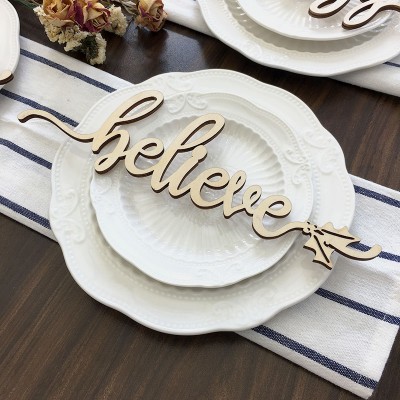 Thanksgiving Place Cards For Dining Table Decor Believe Words Sign