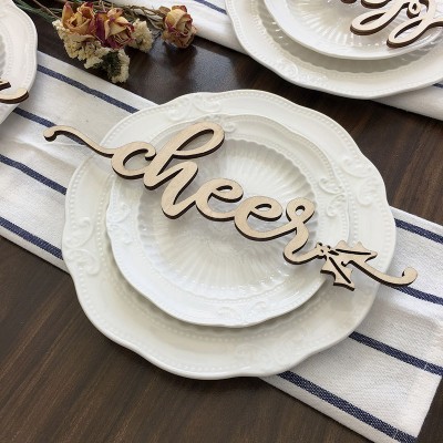 Thanksgiving Place Cards For Dining Table Decor Cheer Words Sign