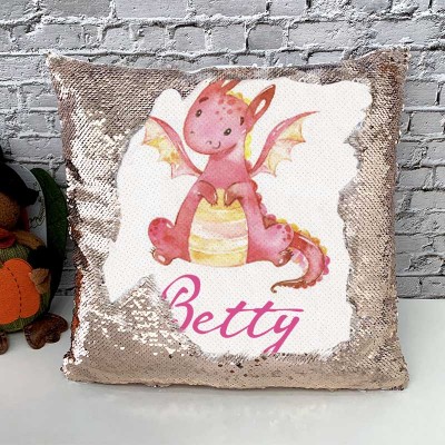Personalized Sequin Name Pillow Girl Birthday Gift