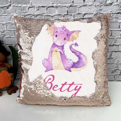 Personalized Sequin Name Pillow Girl Birthday Gift