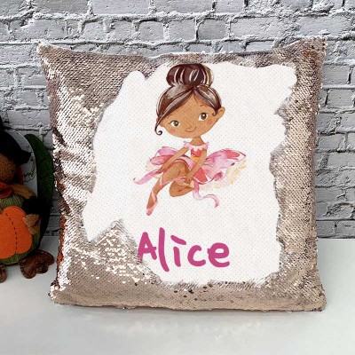 Personalized Sequin Name Pillow Girl Birthday Gift