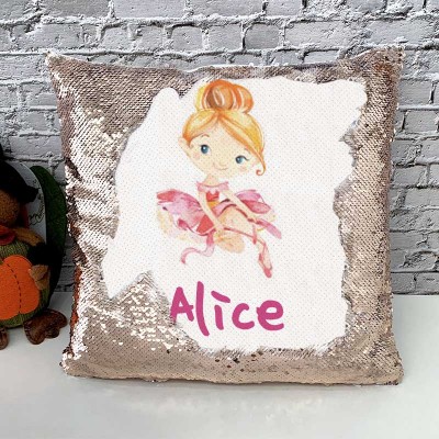 Personalized Sequin Name Pillow Girl Birthday Gift