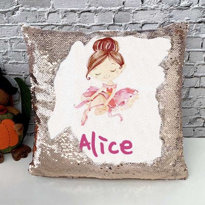 Personalized Sequin Name Pillow Girl Birthday Gift