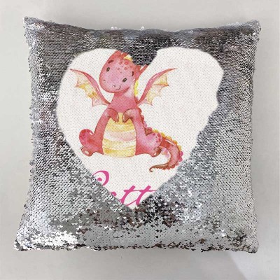 Personalized Sequin Name Sliver Pillow Girl Birthday Gift