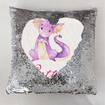 Personalized Sequin Name Sliver Pillow Girl Birthday Gift