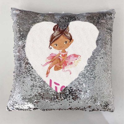 Personalized Sequin Name Sliver Pillow Girl Birthday Gift