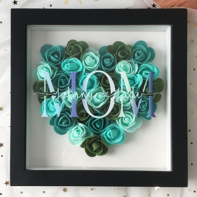 Personalized Mom Flower Shadow Box With Name For Mother's Day