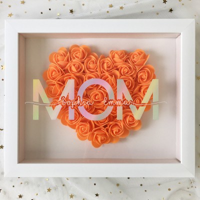 Personalized Mom Flower Shadow Box With Name For Mother's Day