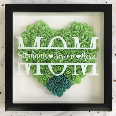 Personalized Mom Flower Shadow Box With Name For Mother's Day