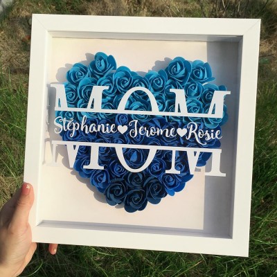 Personalized Mom Flower Shadow Box With Name For Mother's Day