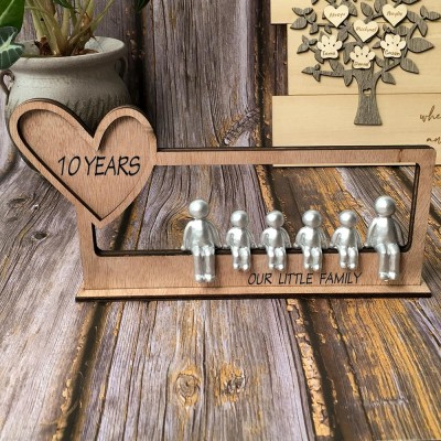 10 Years Our Little Family Personalized Sculpture Figurines 10th Anniversary Christmas Gift