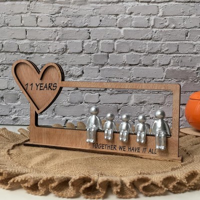 11 Years Together We Have it All Personalized Sculpture Figurines 11th Anniversary Family Christmas Gift