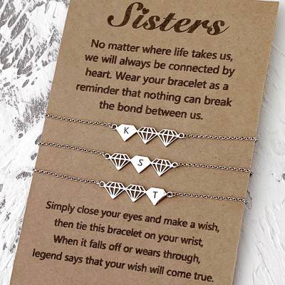 Personalised Best Friend Sister Friendship Bracelets For 3