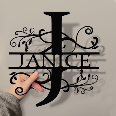 Personalized Family Name Metal Sign Monogram Home Wall Decor