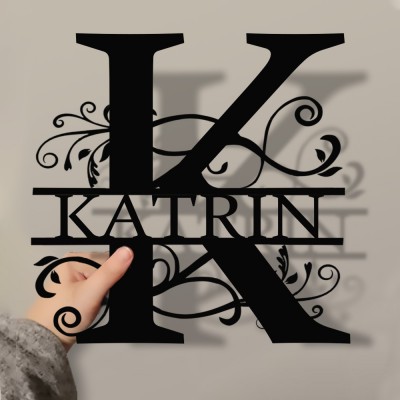 Personalized Family Name Metal Sign Monogram Home Wall Decor