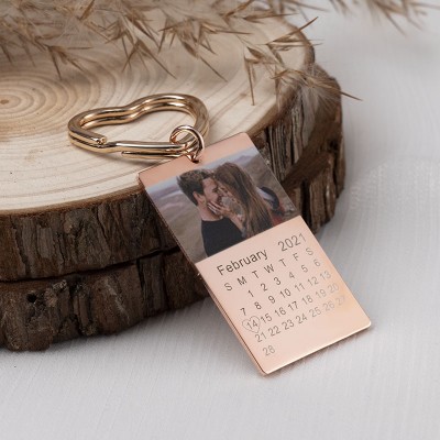 Personalized Couple Photo Keychain For Valentine's Day