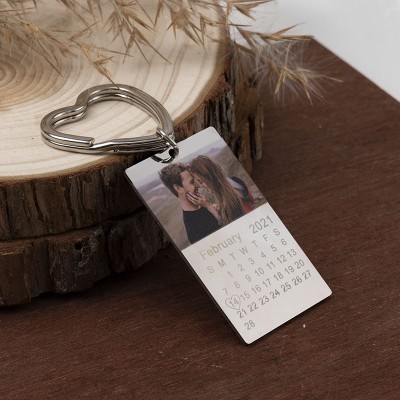 Personalized Couple Photo Keychain For Valentine's Day
