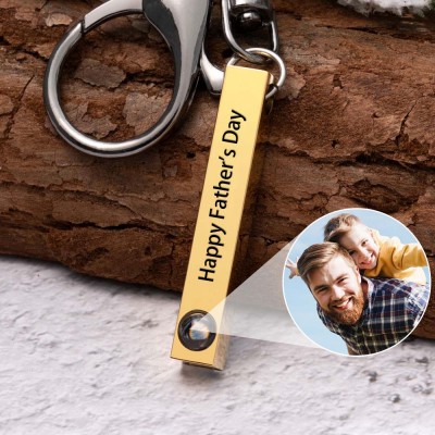 Personalized Photo Projection Keychain For Dad Father's Day Gift Ideas