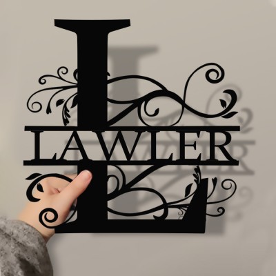 Personalized Family Name Metal Sign Monogram Home Wall Decor