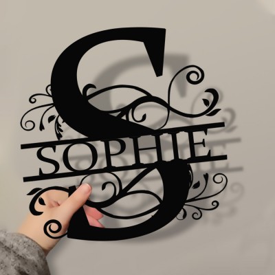 Personalized Family Name Metal Sign Monogram Home Wall Decor