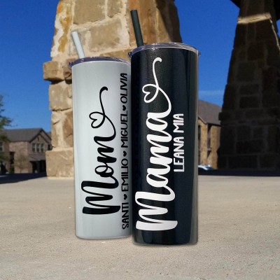 Personalized Mom Tumbler With Kids Name For Mother's Day