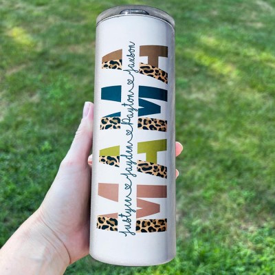 Personalized Mama Tumbler With Kids Name For Mother's Day