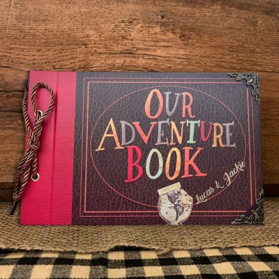 Our Adventure Book Personalized Wood Travel Photo Album For Valentine's Day Anniversary Gift Ideas
