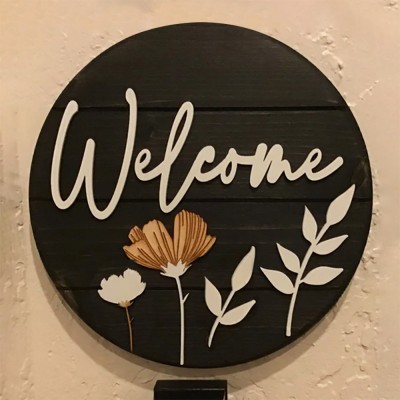 Wooden Hello Summer Door Hanger Farmhouse Decor Entry Way Wall Welcome Sign