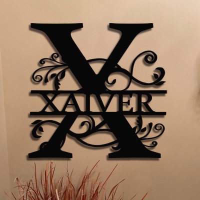 Personalized Family Name Metal Sign Monogram Home Wall Decor