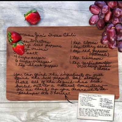 Personalized Handwritten Recipe Cutting Board Family Keepsake For Christmas Gift Ideas