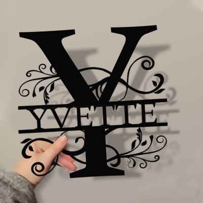 Personalized Family Name Metal Sign Monogram Home Wall Decor