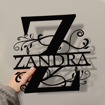 Personalized Family Name Metal Sign Monogram Home Wall Decor