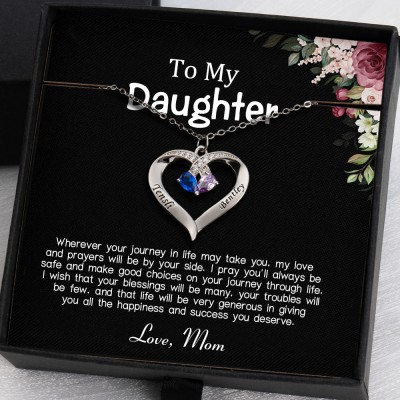 To My Daughter Gift Ideas From Mom Personalized Heart Necklace For Girl