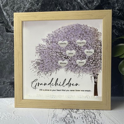 Personalized Family Tree Grandchildren Name Frame Home Decor For Grandma