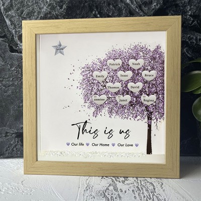 This is Our Life Personalized Family Tree Name Frame Home Decor For Mother's Day Christmas