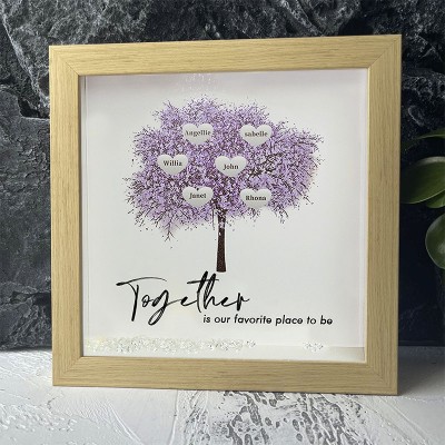 Together is Our Favorite Place to be Personalized Family Tree Name Frame Home Decor