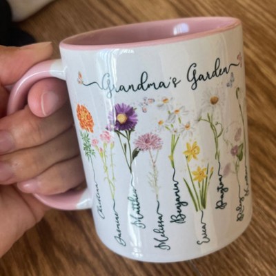 Grandma's Garden Mug Personalized Birth Month Flower With Grandchildren Name Gift Ideas For Nana Gigi Mother's Day