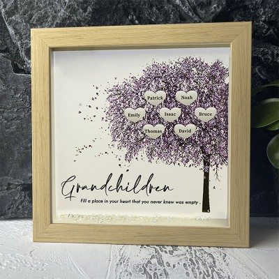 Personalized Family Tree Grandchildren Name Frame Home Decor For Grandma